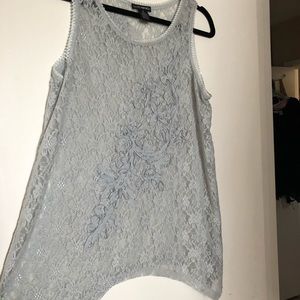 Gray lace sleeveless top